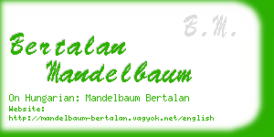 bertalan mandelbaum business card